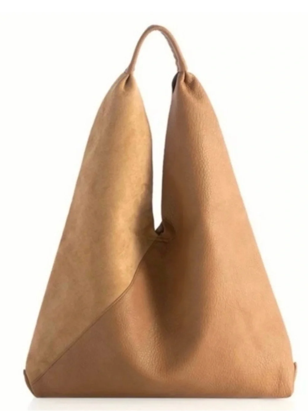 NWT Anthropologie Shiraleah Chicago Arden Tote Tan PU Suede Leather Hobo